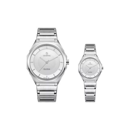 ست ساعت اورینتال مردانه و زنانه استیل صفحه سیلورمدلO.SH220L-0004